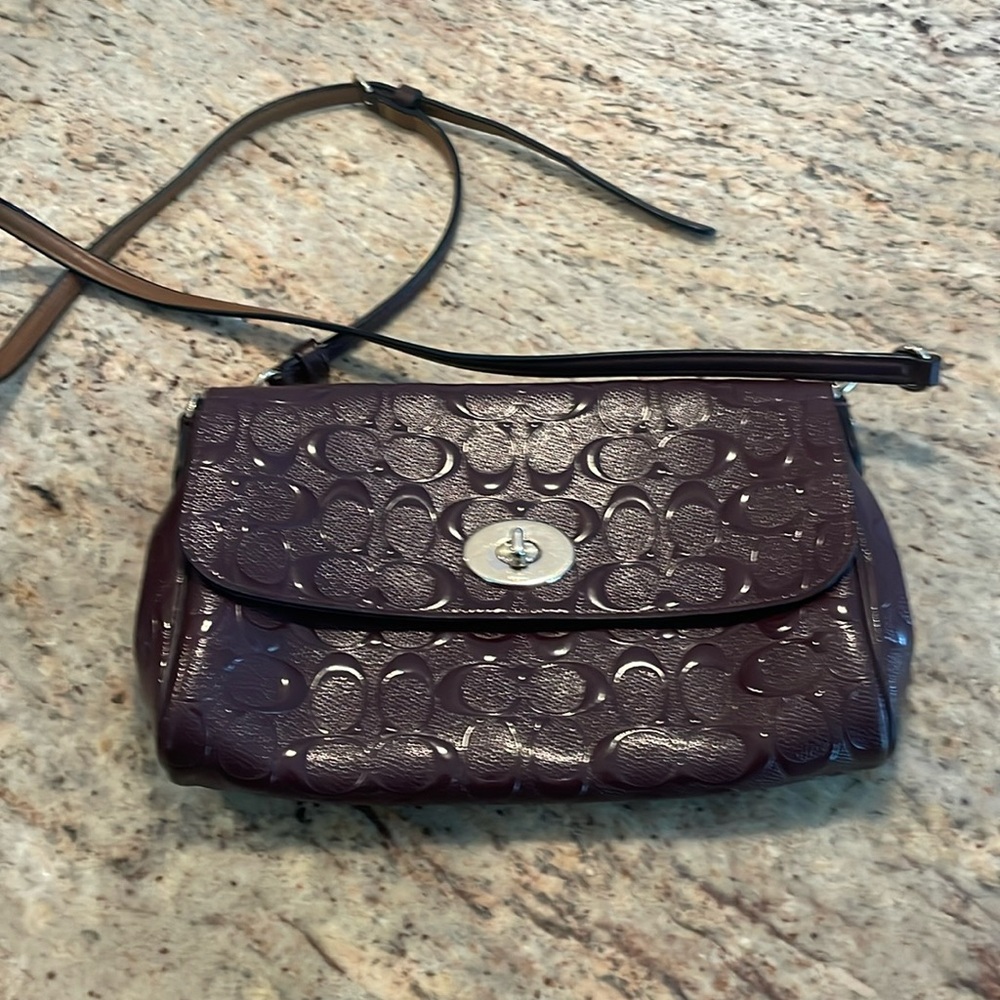 Coach Deboss Crossbody in Oxford Blood/Burgundy